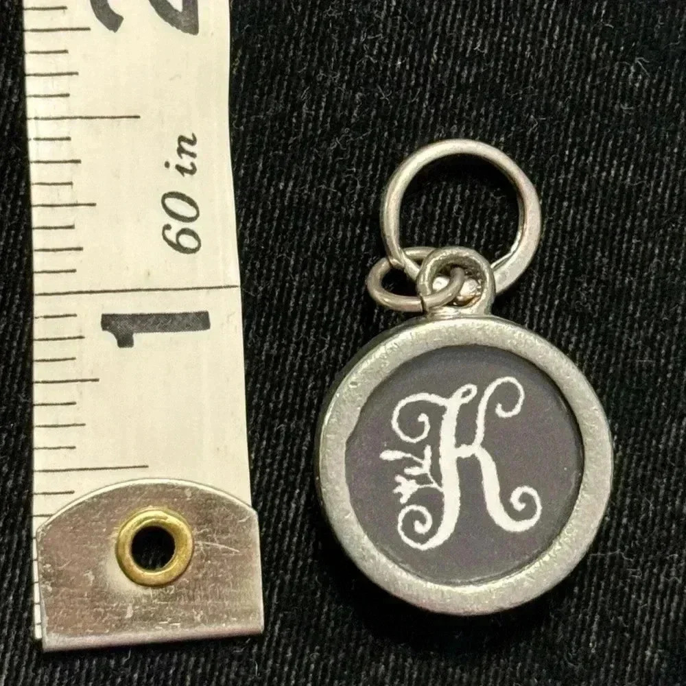 Pick Up Sticks Jewelry Monogram K Charm, two sided. - Picture 2 of 2